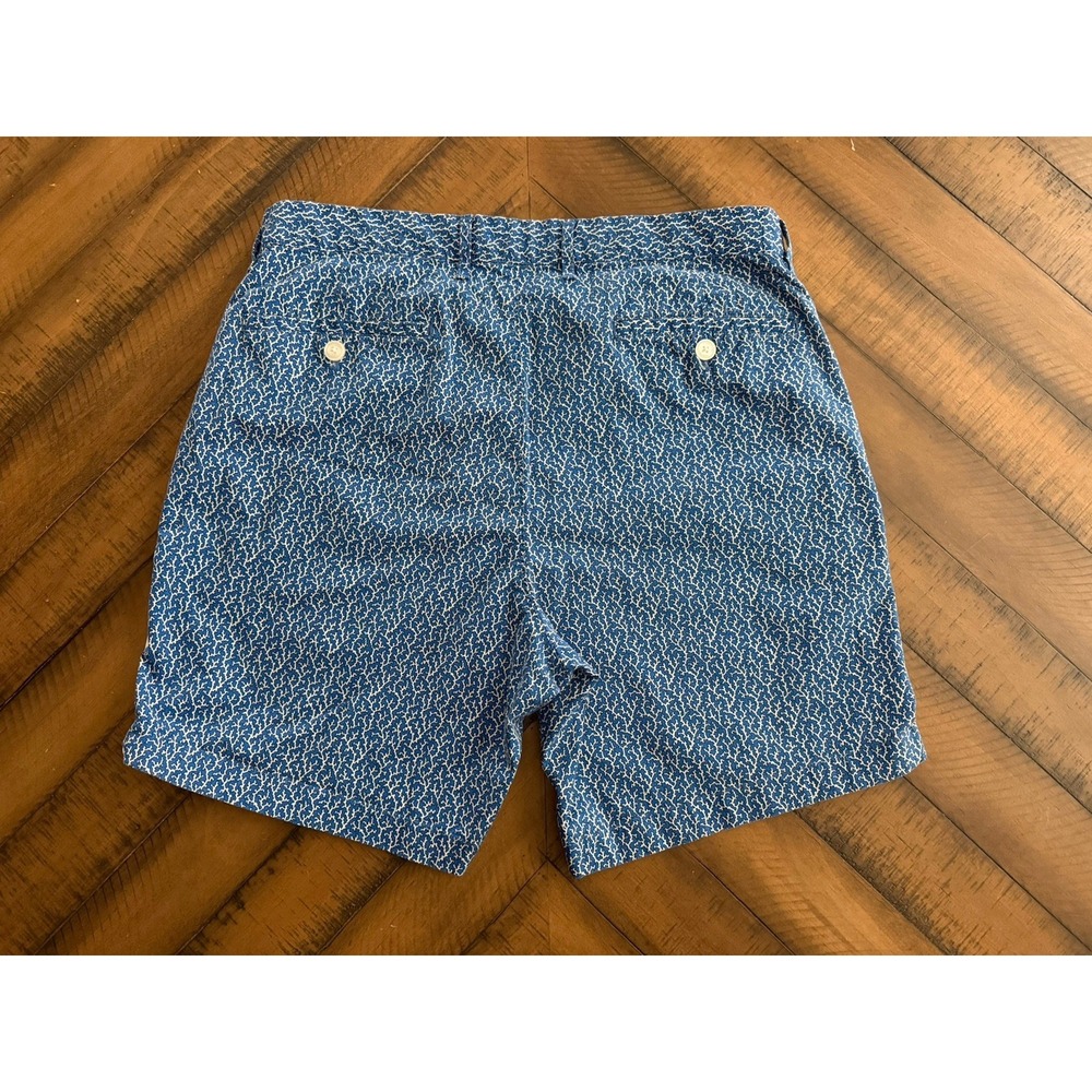Michael Kors Men's Size 32 Blue Sea Coral Print Shorts Nautical Vacation Cruise - Picture 3 of 6